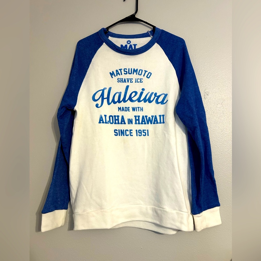 mat. Blue and White Women's Sweatshirt